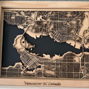 Vancouver Map | Layered Wood Art Map | Custom Maps Available From Any City | Laser Cut Map | Office Decor | Christmas Gift