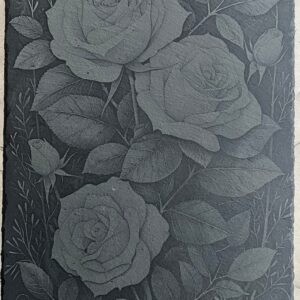 Slate Serving Platter - Laser Engraved Roses